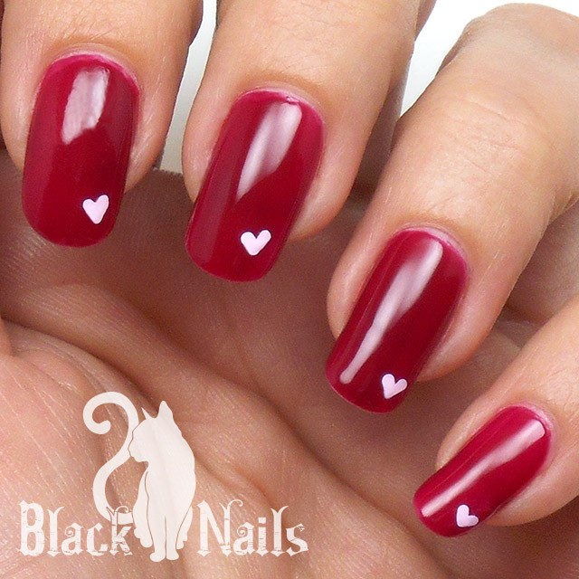 Easy Valentine Nail Designs
 Simple Pink on Pink Heart Valentines Day Nail Art