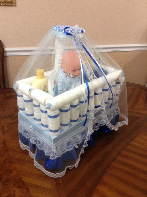 Elegant Baby Gifts
 Original Diaper Crib Unique Centerpiece Elegant Baby