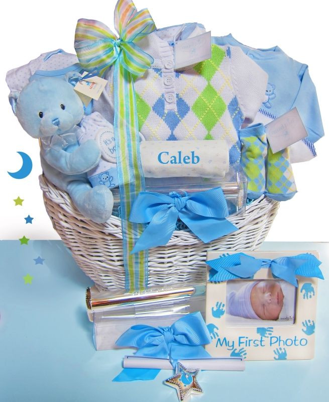 Elegant Baby Gifts
 Personalized Elegant Beginnings Basket For A Boy