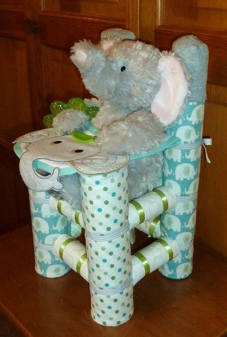 Elephant Baby Gift Ideas
 diaper cake high chair High Chair Diaper Cake