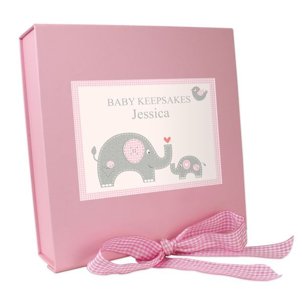 Elephant Baby Gift Ideas
 Personalised Pink Baby Elephant Gift Box [P0512U73] €19