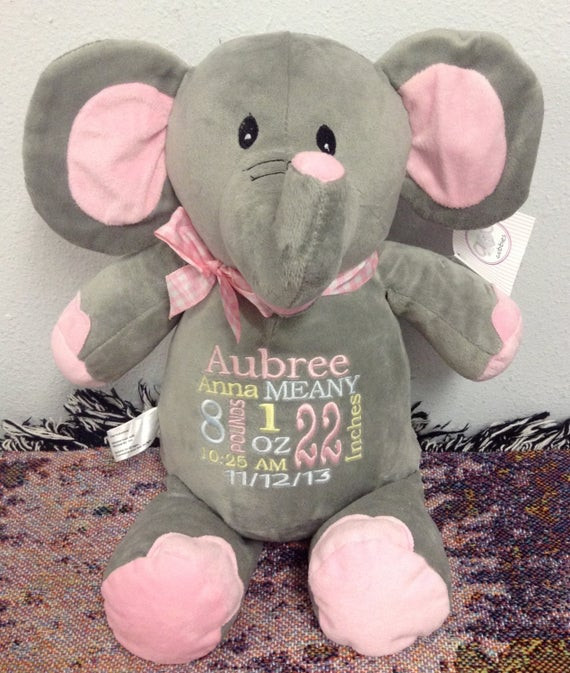 Elephant Baby Gift Ideas
 Monogrammed Baby Gift Personalized Baby Gift Embroidered