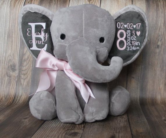 Elephant Baby Gift Ideas
 Personalized Baby Gift Birth Announcement Elephant