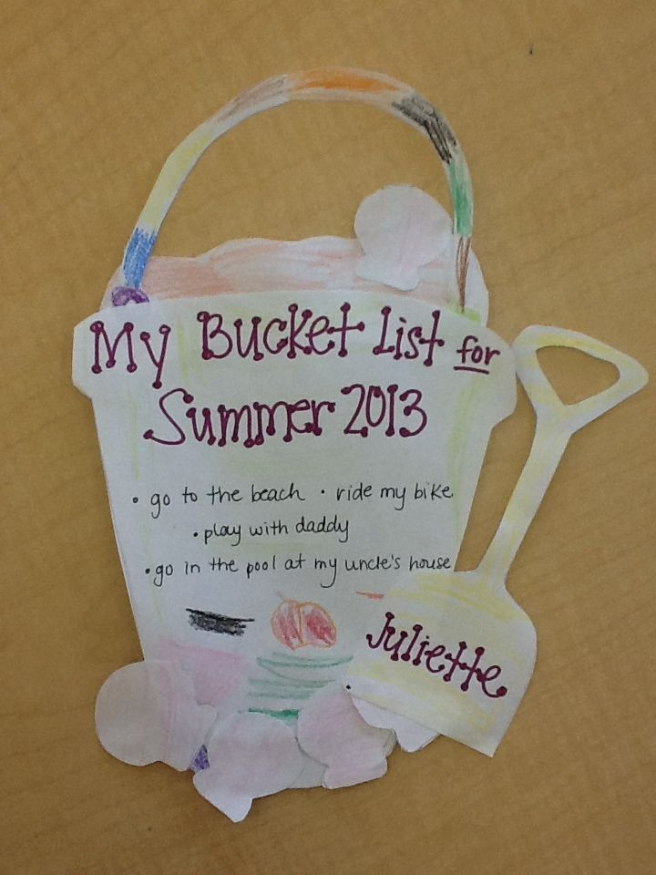 End Of Year Preschool Craft
 Preschool end of the year craft "My Summer Bucket List
