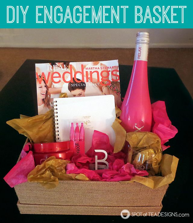 Engagement Gift Basket Ideas
 DIY Engagement Basket GUEST POST