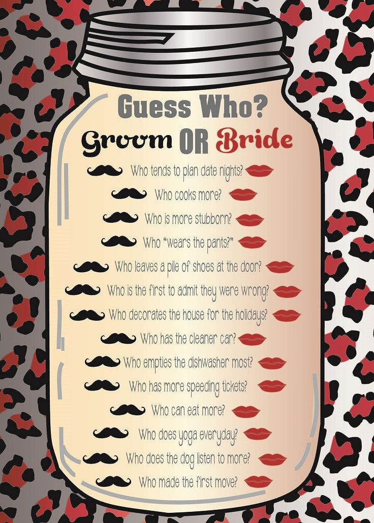 Engagement Party Game Ideas
 Guess Who Bridal Shower Game