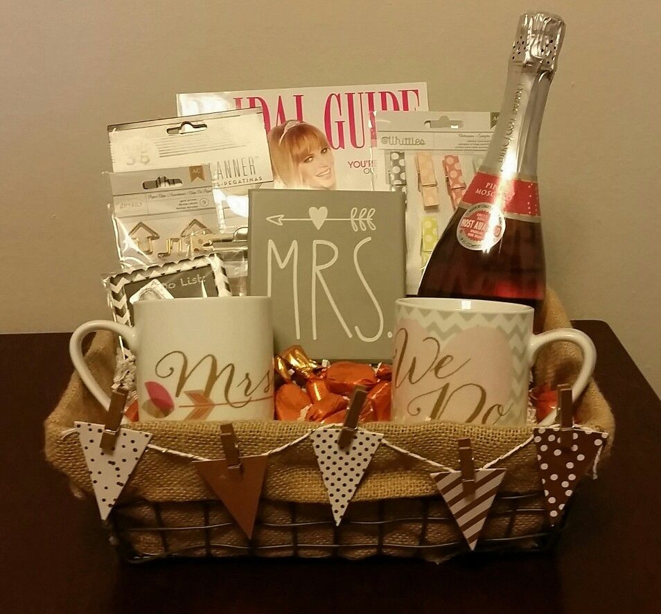 Engagement Party Gift Basket Ideas
 Gift basket for newly engaged friend I used champagne