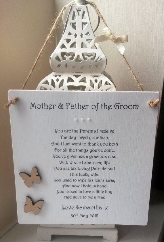 Engagement Party Gift Ideas From Parents
 Mother and Father of the Groom Personalised Wedding by