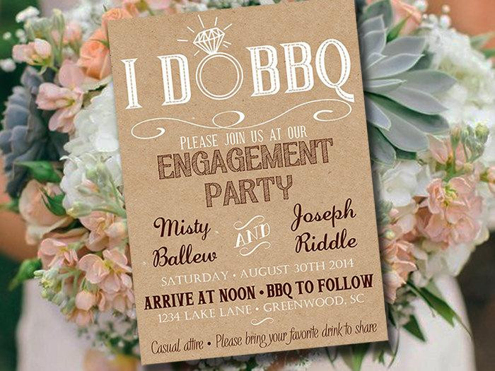 Engagement Party Invitation Ideas
 I DO BBQ Engagement Party Invitation Template Kraft