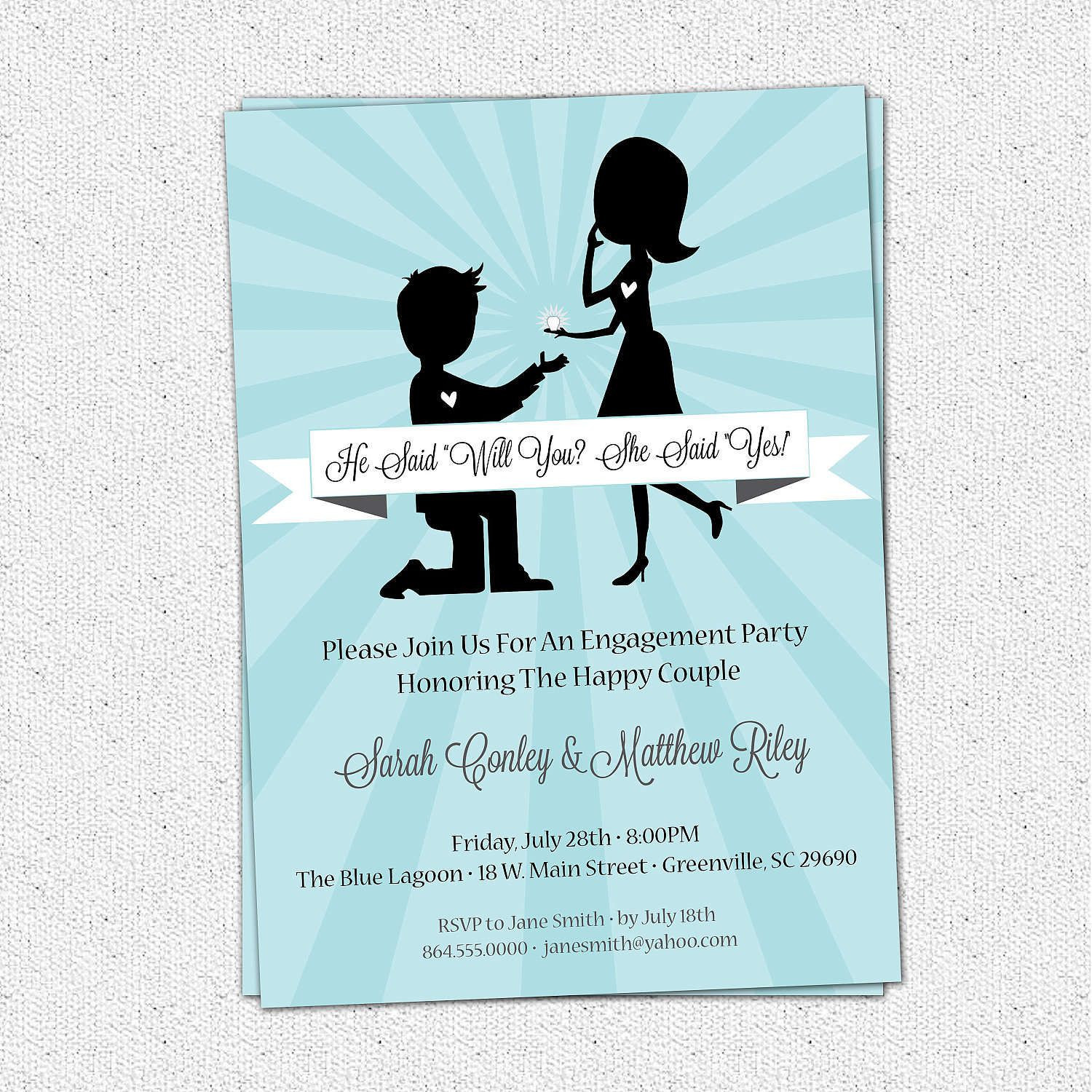 Engagement Party Invitation Ideas
 Beach themed engagement party invitations engagement
