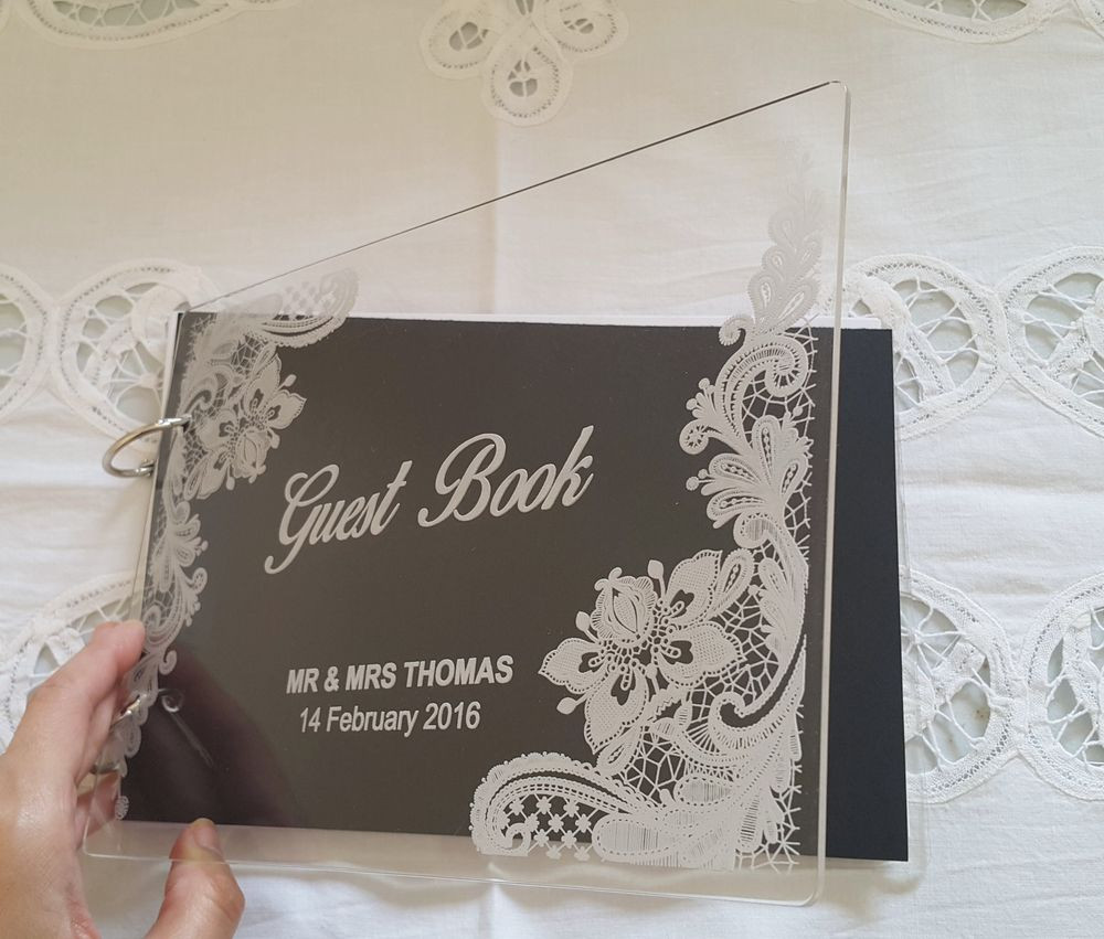 Engagement Party Sign In Book Ideas
 Personalized Wedding Guest book Clear Acrylic cover