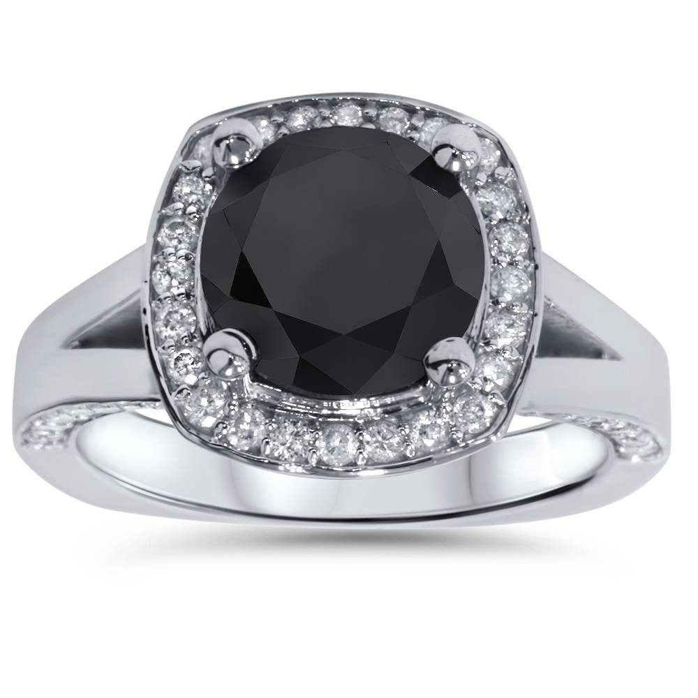 Engagement Rings With Black Diamonds
 3 5 8 Ct Treated Black Diamond Halo Split Shank Engagement
