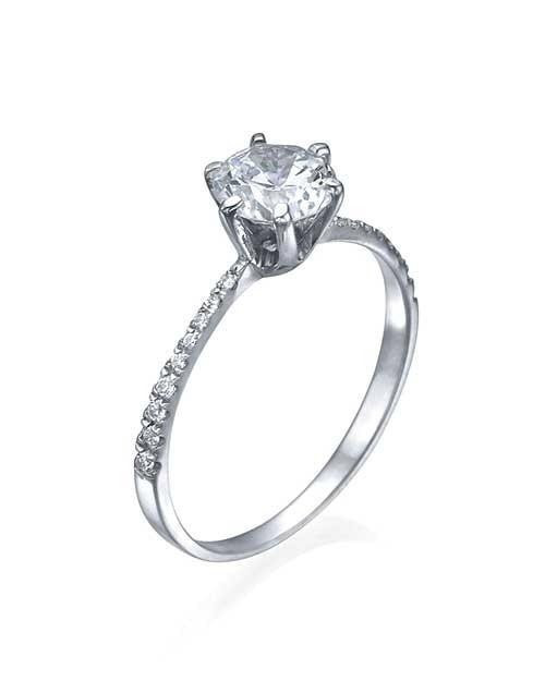 Engagement Rings Without Diamonds
 Platinum 6 Prong Round Diamond Solitaire Engagement Rings