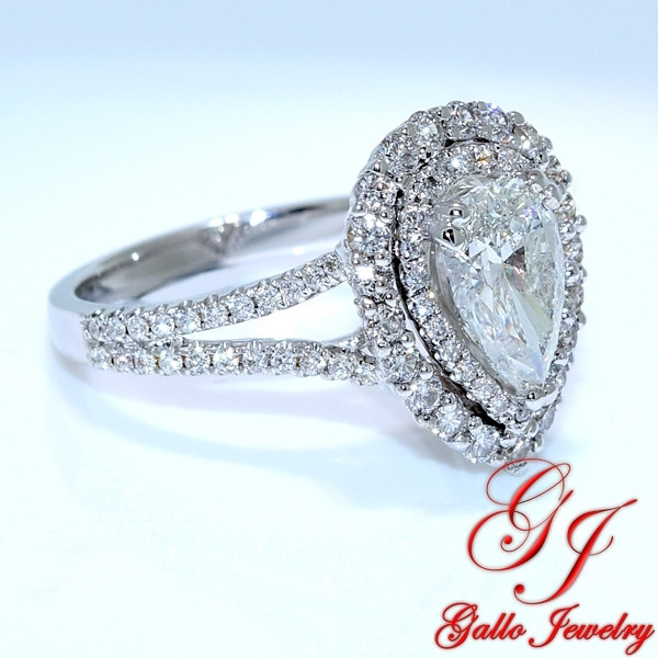 Engagement Rings Without Diamonds
 eng B double halo pear shape diamond engagement ring