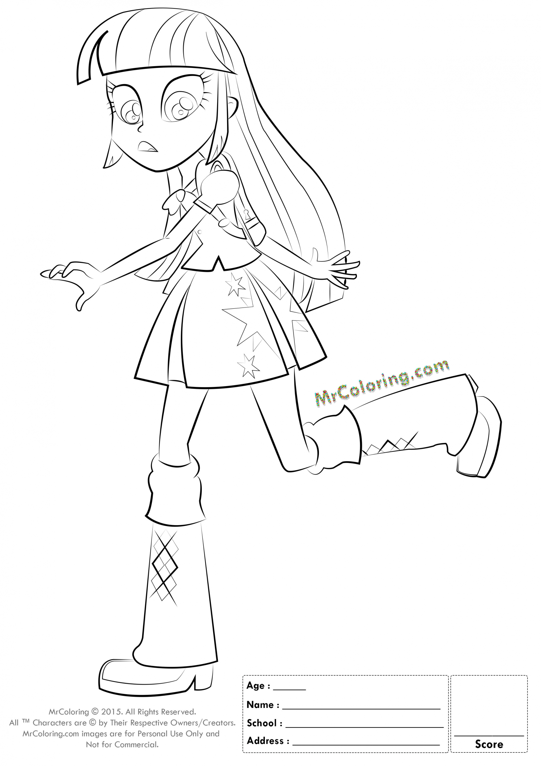 Equestria Girls Twilight Sparkle Coloring Pages
 Twilight Sparkle Equestria Girls Coloring Pages Coloring