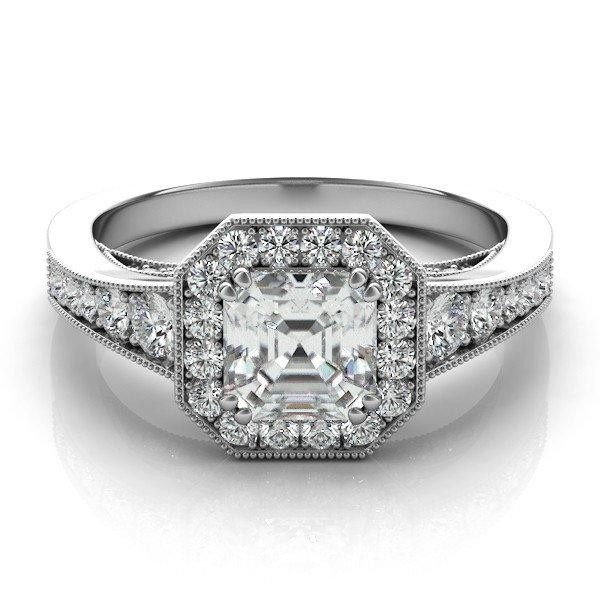 Etsy Wedding Rings
 Asscher Cut Forever e & Diamond Engagement Ring 14k 18k