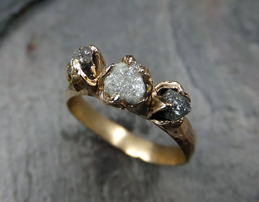 Etsy Wedding Rings
 Rough uncut diamond engagement ring Etsy HoneyBrides