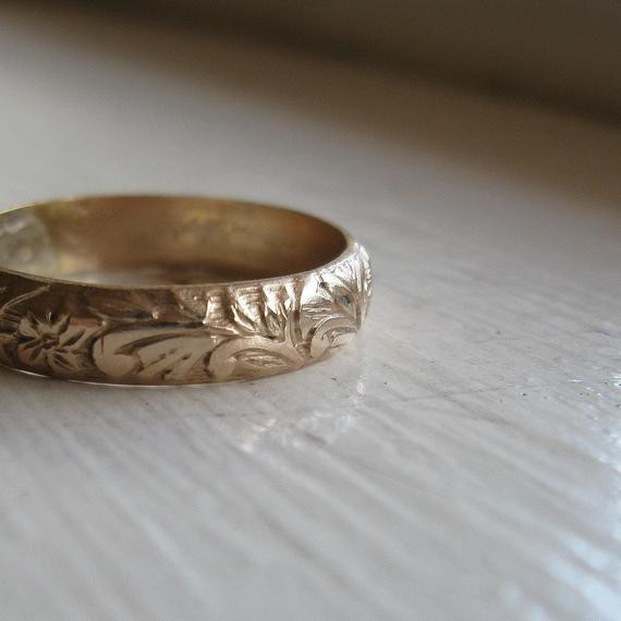 Etsy Wedding Rings
 Rustic 14k Gold fill Renaissance Wedding Ring by tinahdee