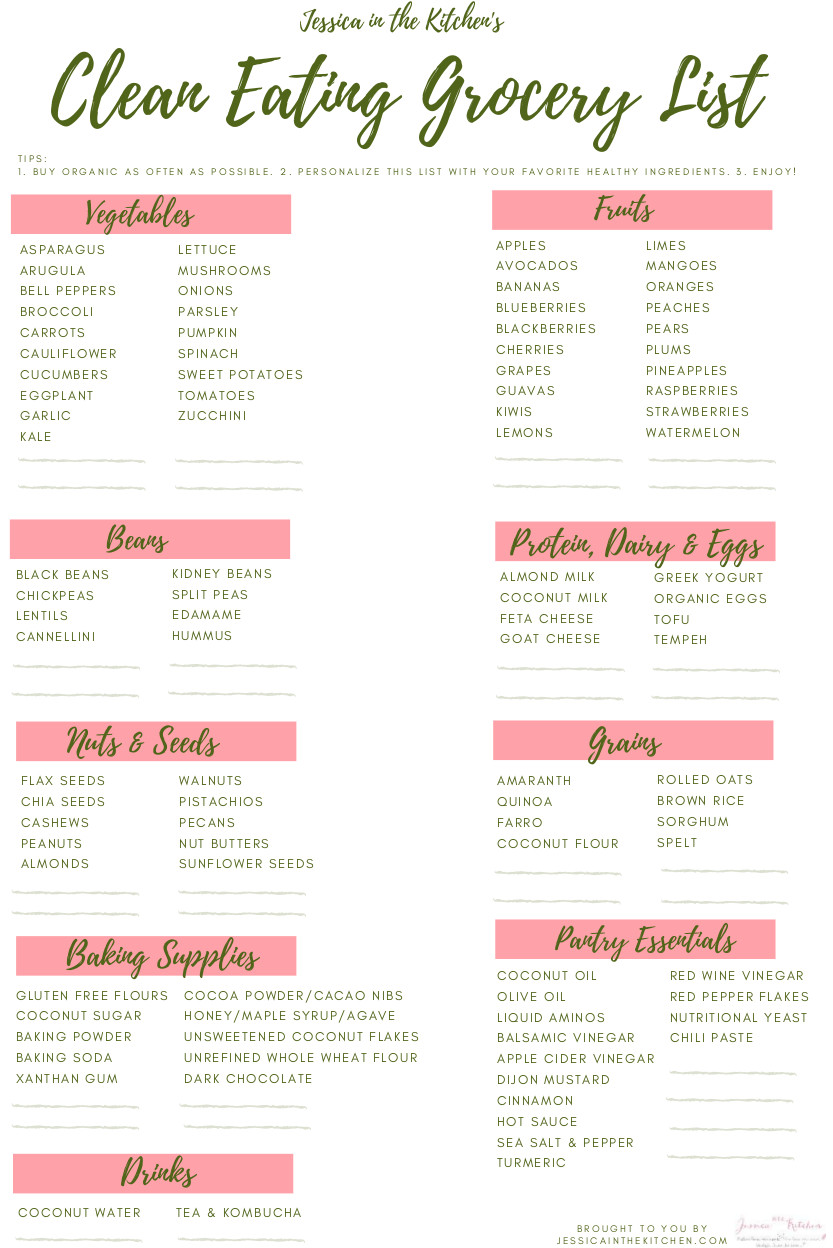 Examples Of Clean Eating
 11 Grocery List Examples PDF