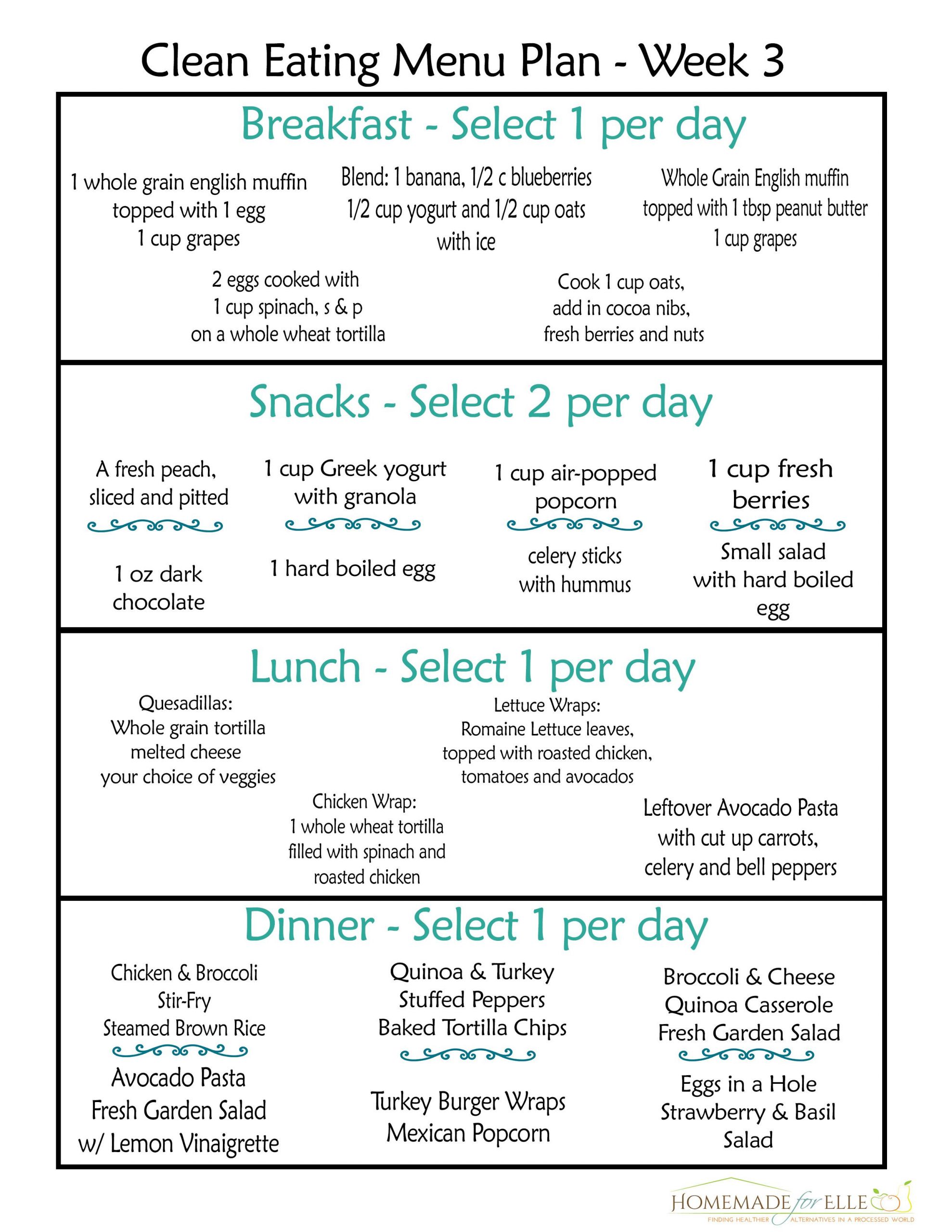 Examples Of Clean Eating
 Clean Eating Meal Plan Free Includes Breakfast