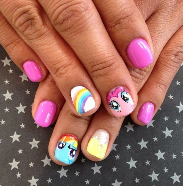 Fake Nail Designs For Kids
 My Little Pony nail art Nailed it Pinterest