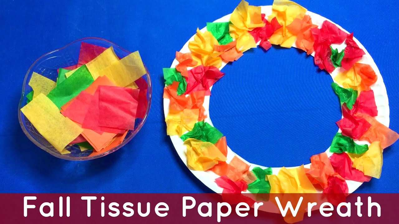 Fall Art Projects For Kids
 Fall Tissue Paper Wreath Preschool and Kindergarten Art
