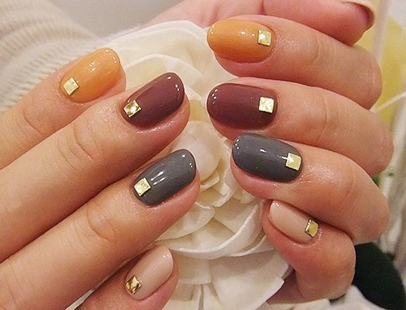 Fall Winter Nail Colors
 Pretty Multi Colored Fall Nails s and