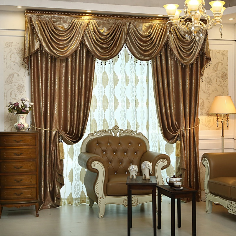 Fancy Curtains For Living Room
 2016 sales luxury jacquard ready made blackout curtains