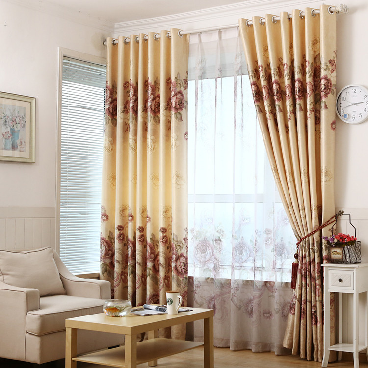 Fancy Curtains For Living Room
 Yellow Nice Floral Fancy Curtains for Living Room