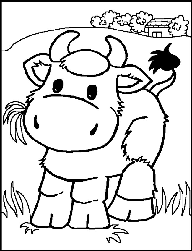 Farm Animal Coloring Pages For Toddlers
 Cow color page