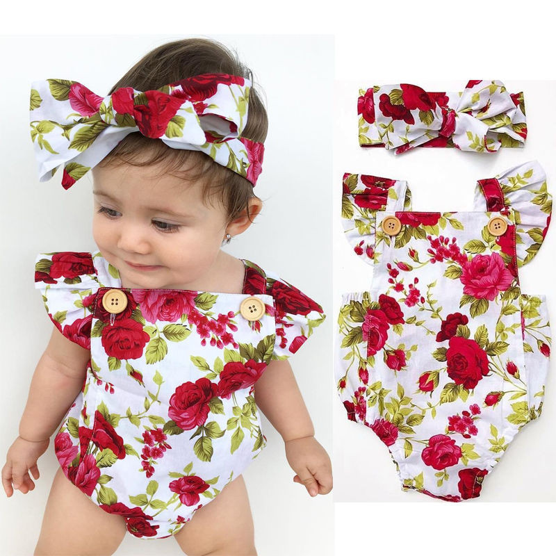 Fashion Baby Clothes
 Newborn Baby Girl Clothes Flower Jumpsuit Romper Bodysuit