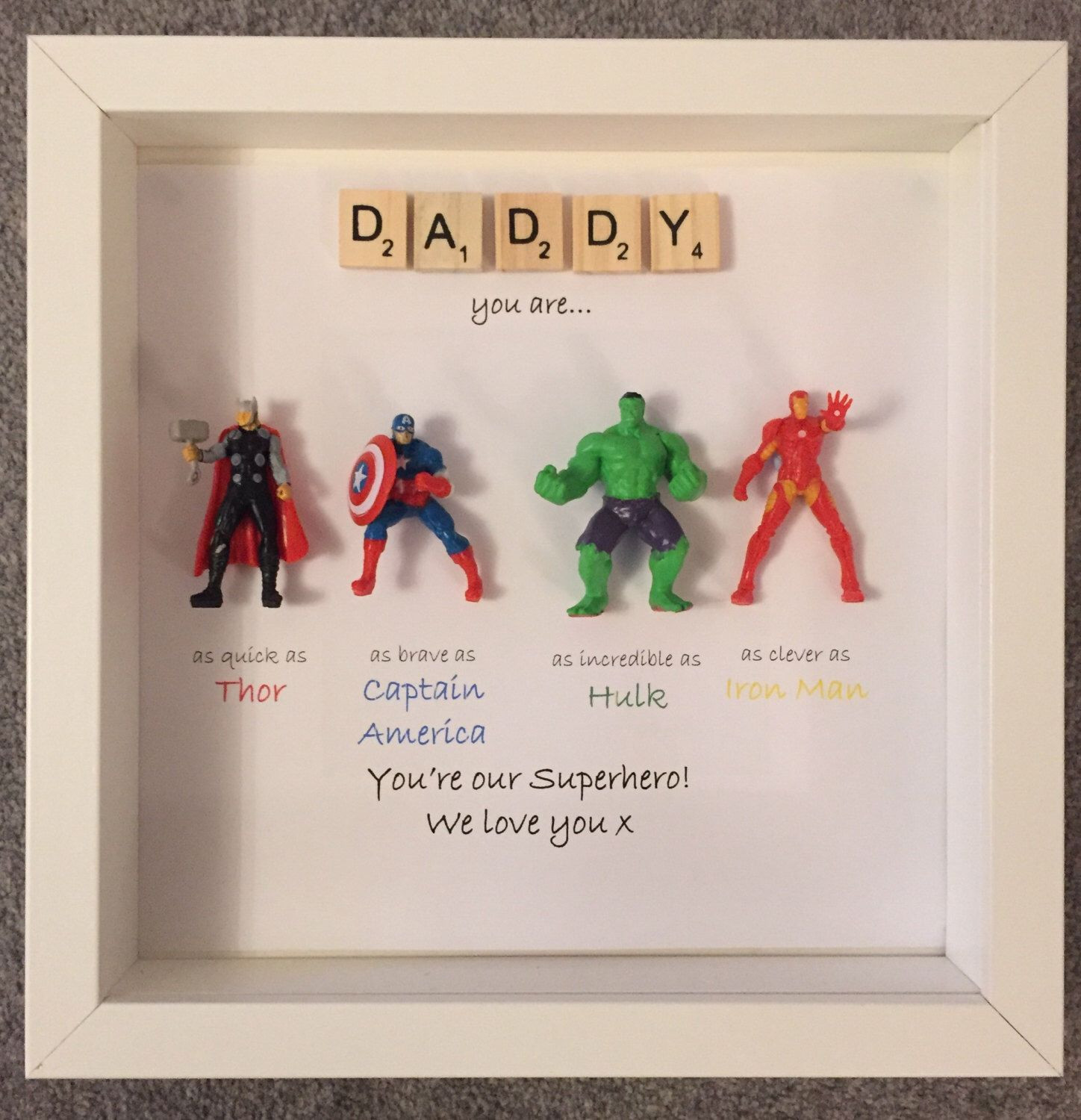Father'S Day Gift Ideas From Son
 Avengers Superhero figures frame t Ideal for dad
