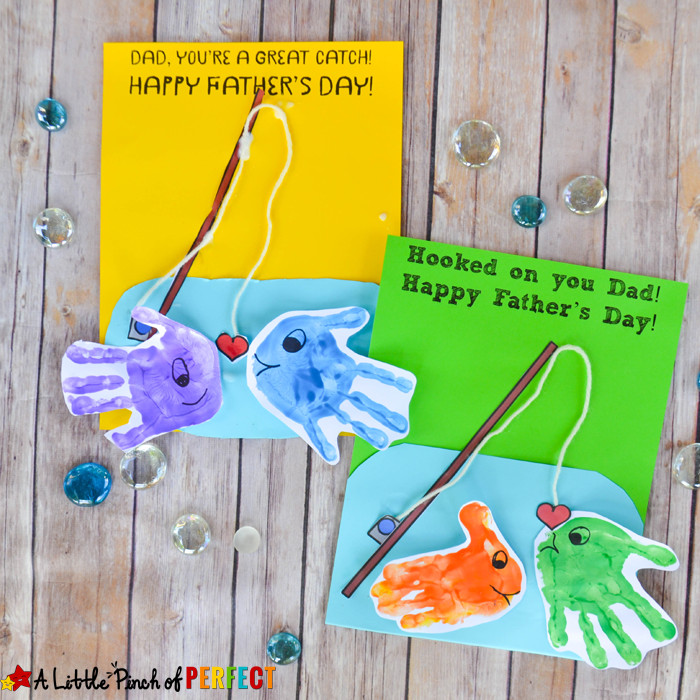 Fathers Day Gift Ideas Fishing
 Happy Father s Day Handprint Fish Craft and Free Template