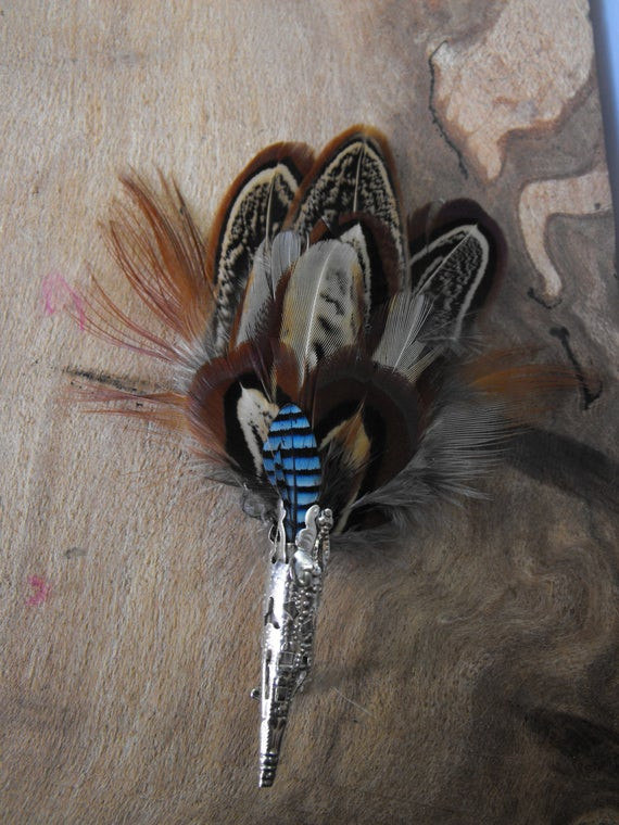 Feather Brooches
 Items similar to Feather Brooch Pheasant feather brooch