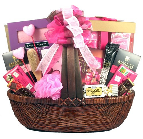 Female Valentine Gift Ideas
 Pretty In Pink Valentine Gift Basket For Her