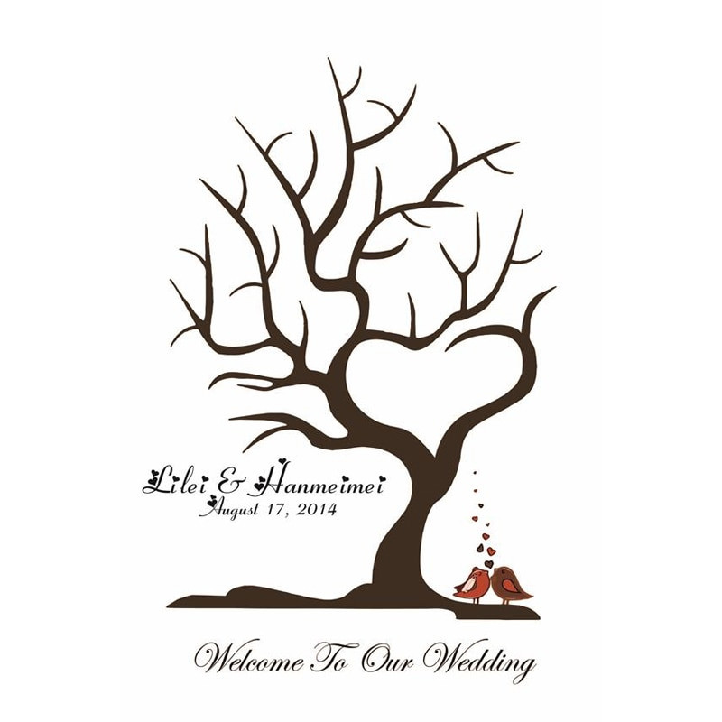 Fingerprint Tree Wedding Guest Book Template
 Aliexpress Buy 40x60CM Customize Wedding Fingerprint