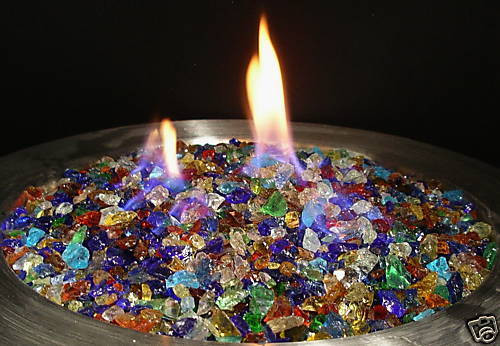 Firepit Glass Rocks
 10Lbs RAINBOW MIX FIREGLASS Fireplace Fire Pit Glass