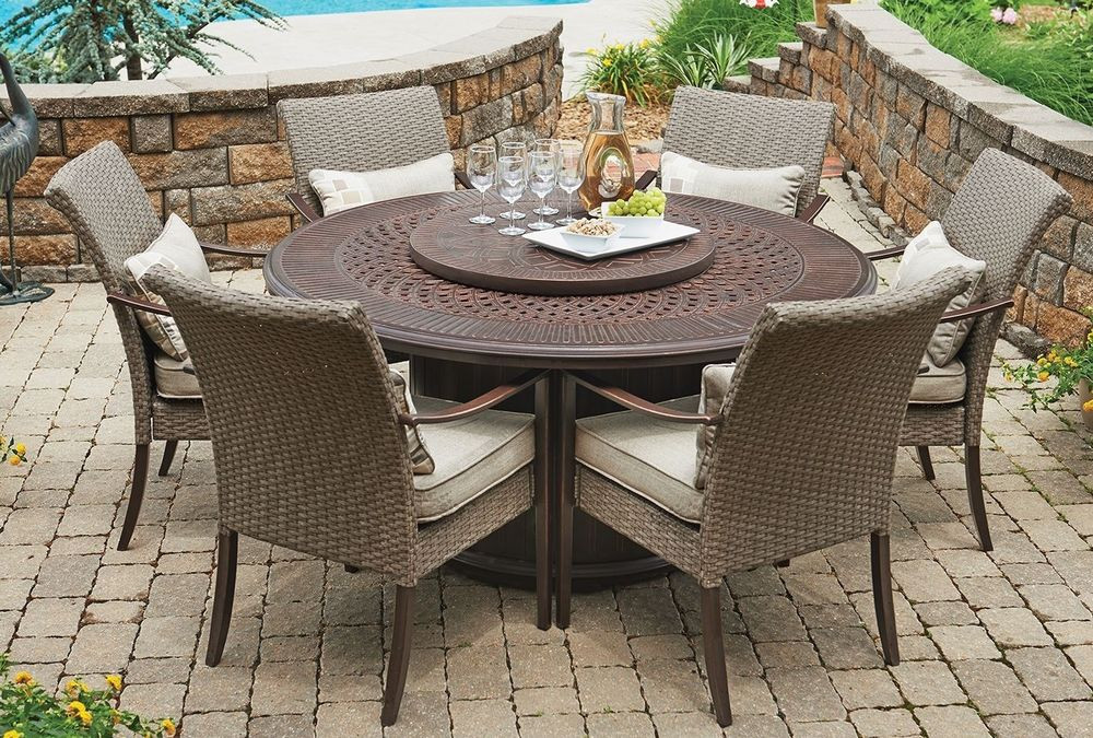 Firepit Patio Sets
 Outdoor Wicker Firepit Dining Table Set Chair Fire Pit