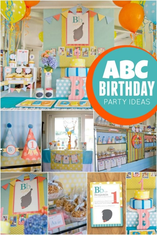 First Birthday Boy Decorations
 ABC Themed 1st Birthday Party