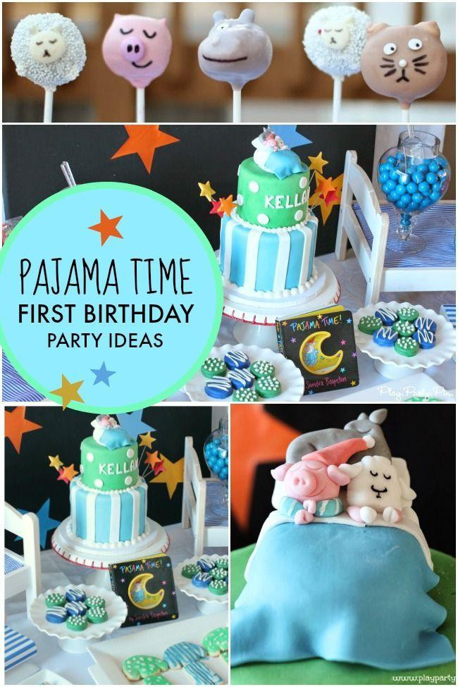 First Birthday Party Ideas For Boys
 A Pajama Time Boy s 1st Birthday Party Spaceships and