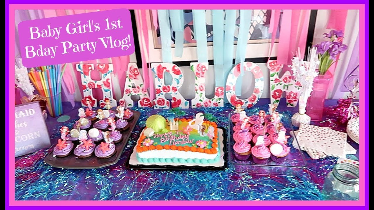 First Birthday Party Themes For Baby Girl
 Baby Girl s 1st Birthday Party VLOG Mermaid theme 1st