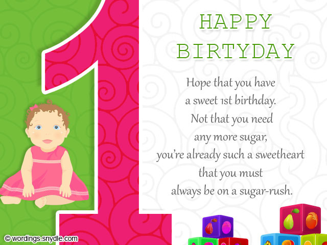 First Birthday Quotes For Baby Girl
 1st Birthday Wishes – Wordings and Messages