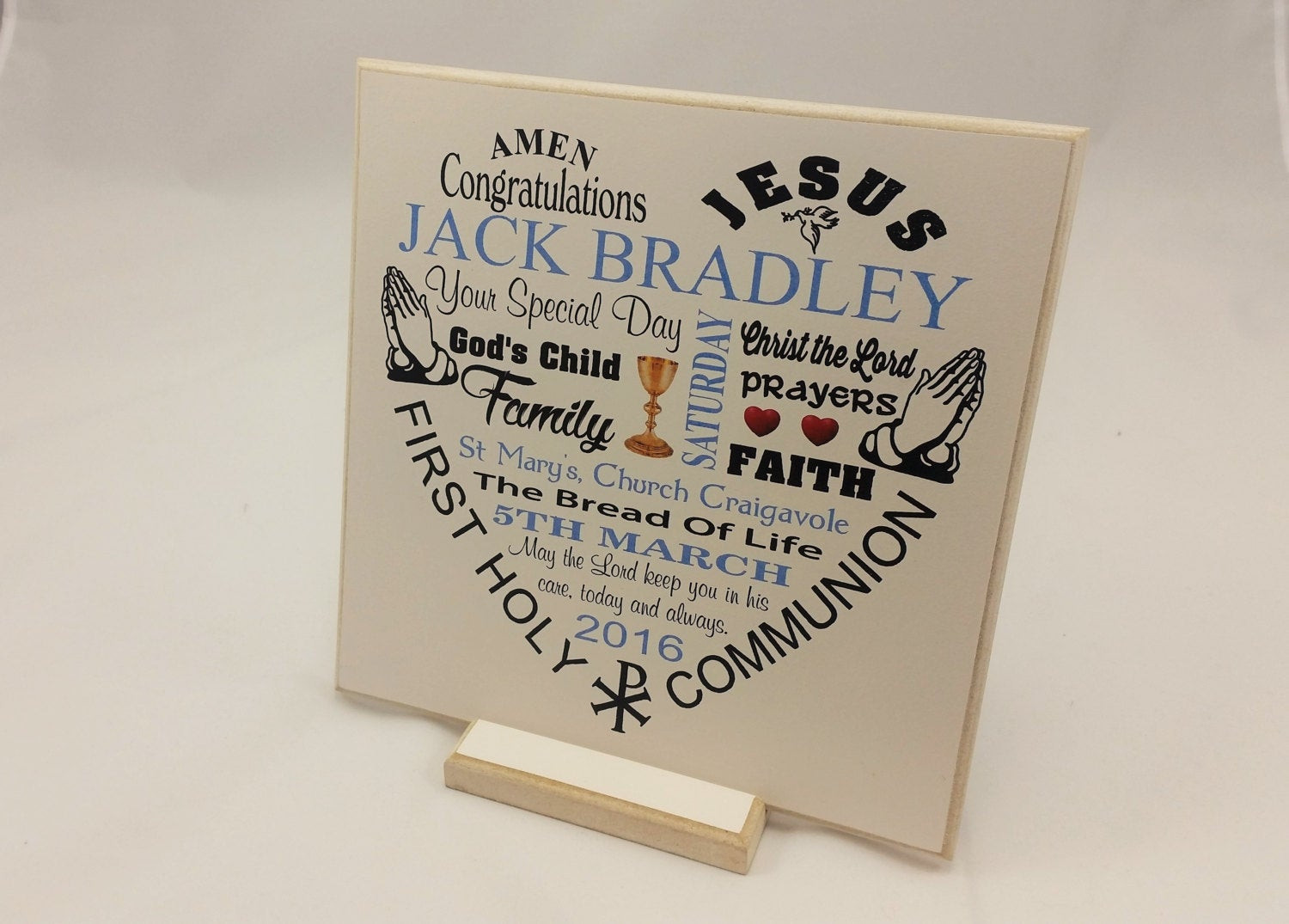 First Communion Gift Ideas For Boys
 First munion Gift Boy Girl Personalised Wooden Plaque