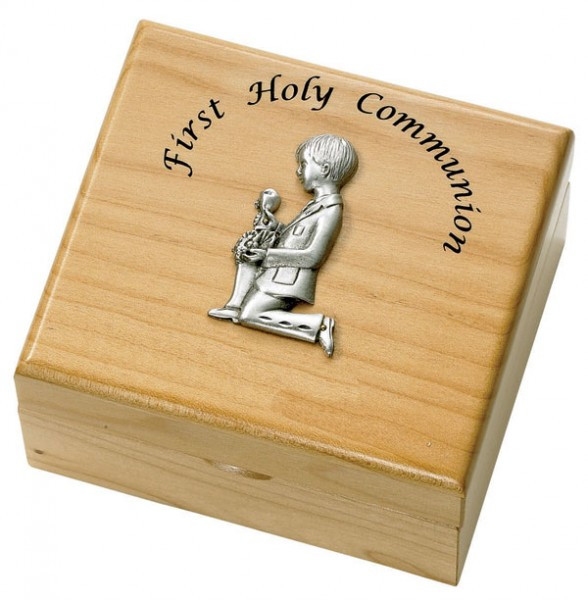First Communion Gift Ideas For Boys
 First munion Boy s Maple Wood Keepsake Box