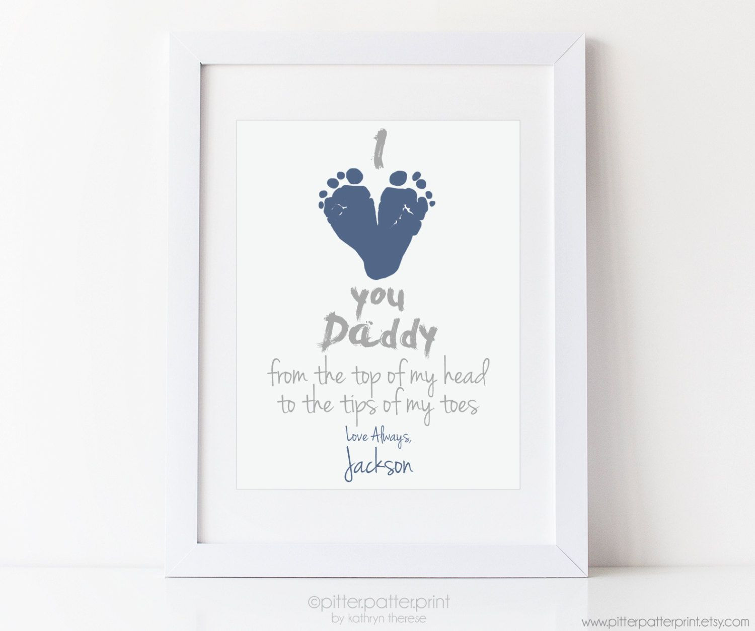 First Father'S Day Gift Ideas From Baby
 New Dad Gift from Baby I Love You Daddy Footprint Art