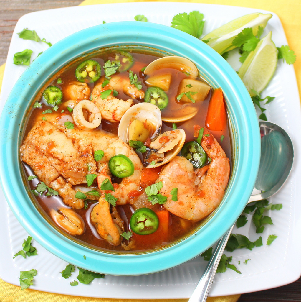 Fish And Shrimp Soup
 Caldo de Mariscos Mexican Seafood Soup BloggerCLUE
