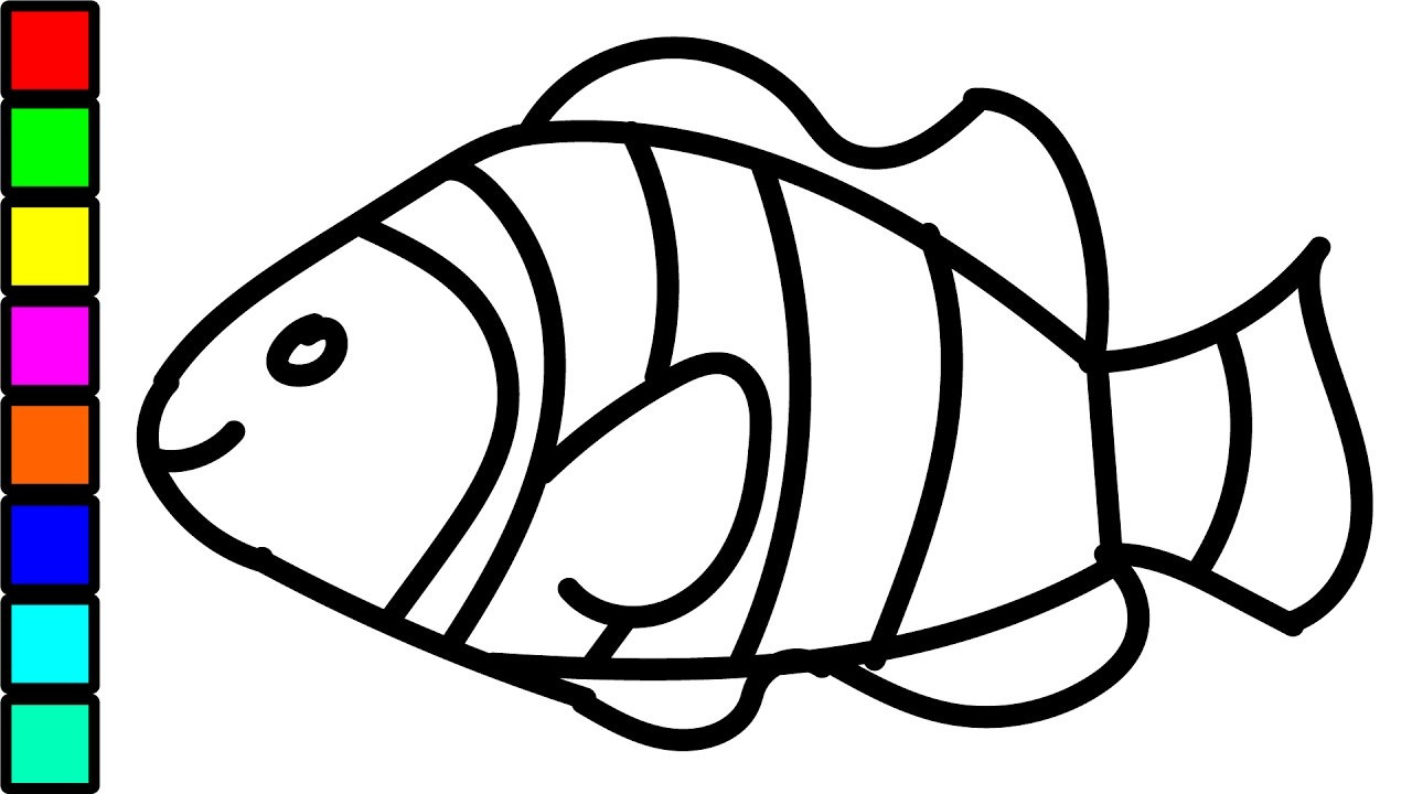 Fish Coloring Pages For Kids
 Clown Fish Colouring Videos for Kids Coloring Pages for