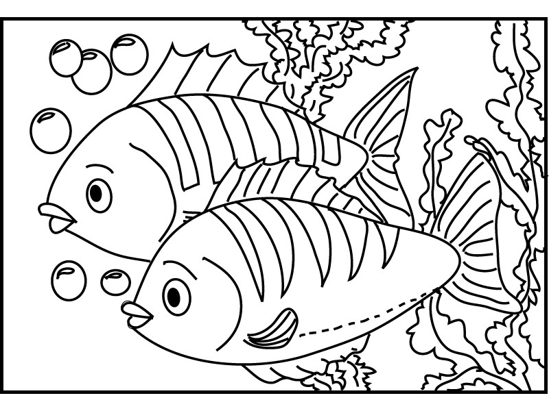 Fish Coloring Pages For Kids
 29 Fish and Octopus Coloring Pages for Kids