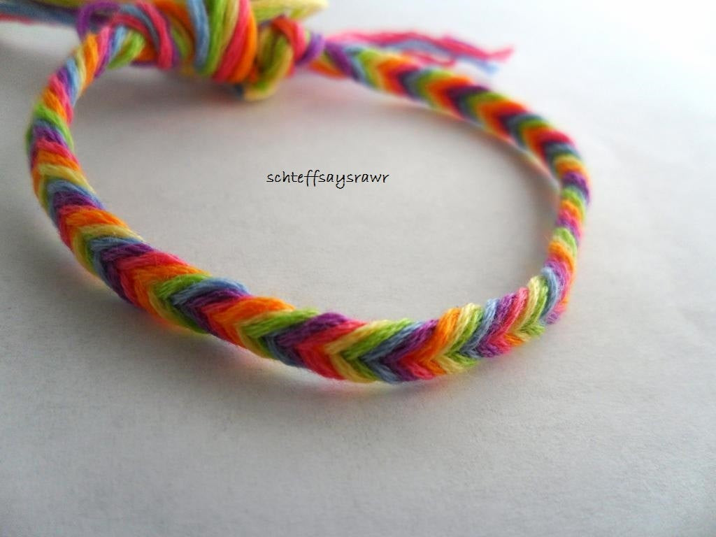 Fishtail Friendship Bracelet
 Rainbow fishtail friendship bracelet by Schteffsaysrawr on