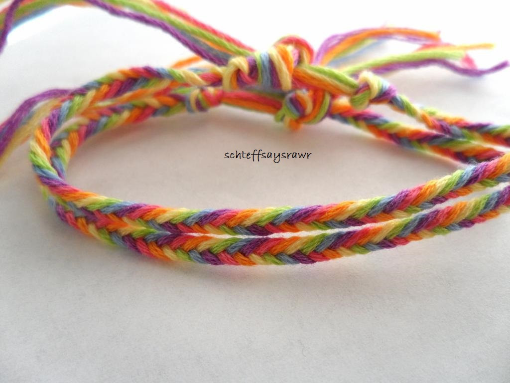 Fishtail Friendship Bracelet
 Set of two rainbow fishtail braid friendship bracelets